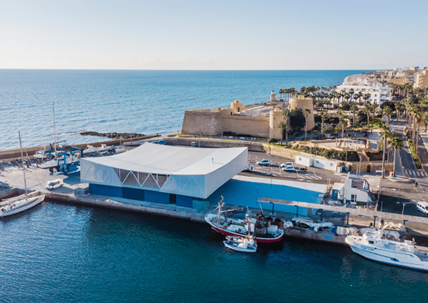 Render del proyecto de modernización y ampliación del puerto de Roquetas de Mar