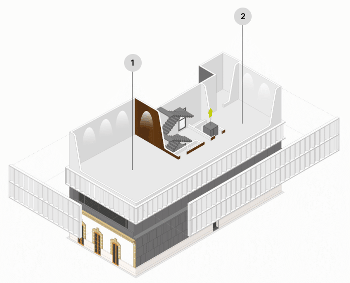Ilustración con la distribución de la exposición sobre planificación urbana y espacios ciudadanos